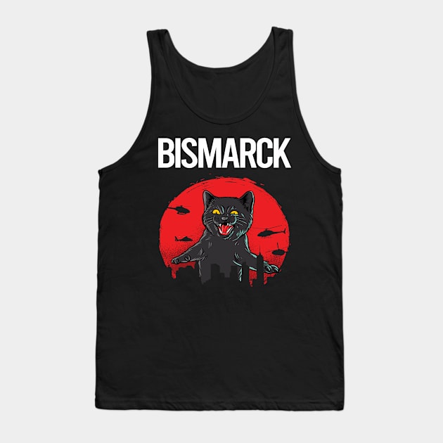 Funny Black Cat Bismarck Tank Top by Atlas Skate